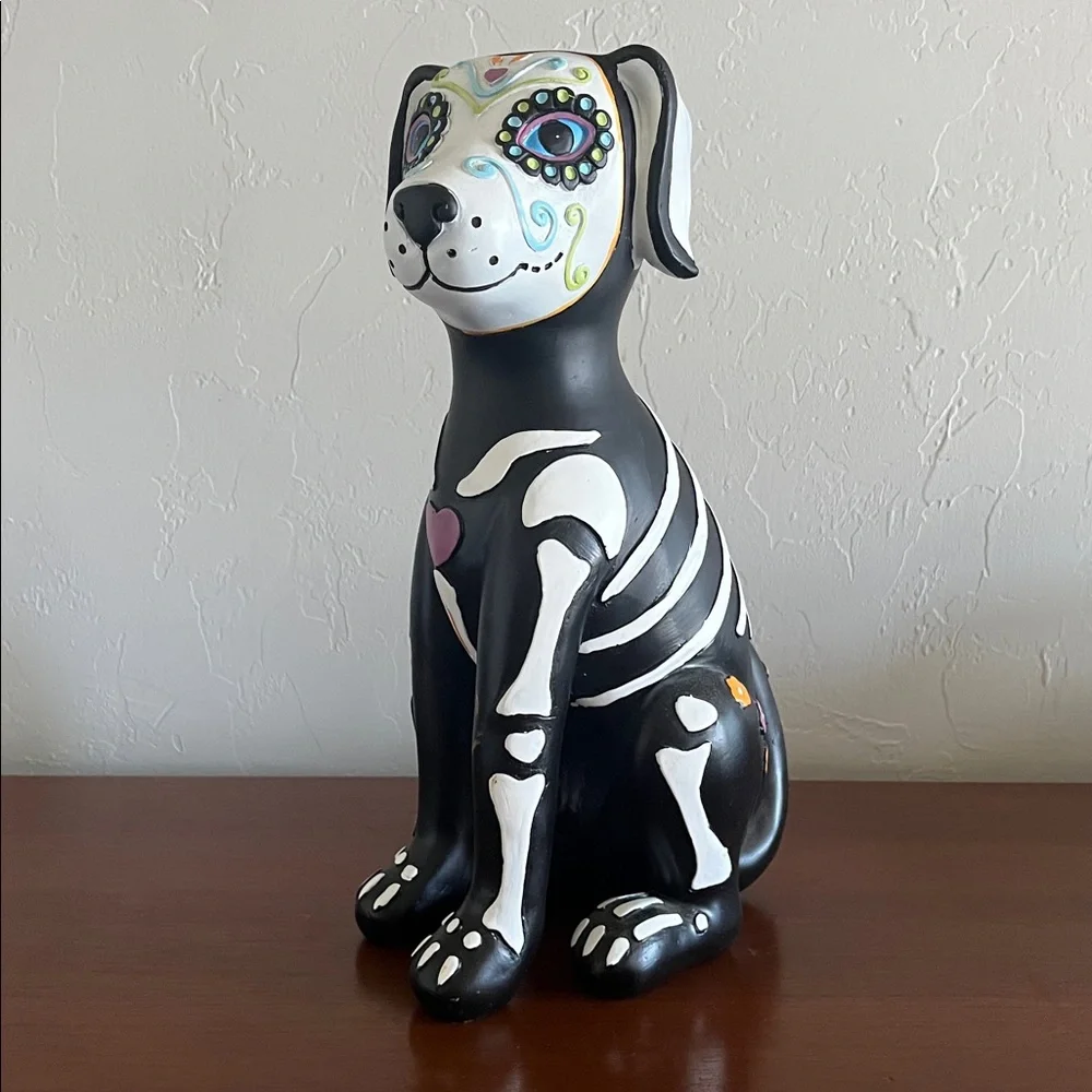 🎃Day of the Dead Fia De Los Muertos Colorful Skeleton Dog Figurine Halloween🎃 - Picture 2 of 11
